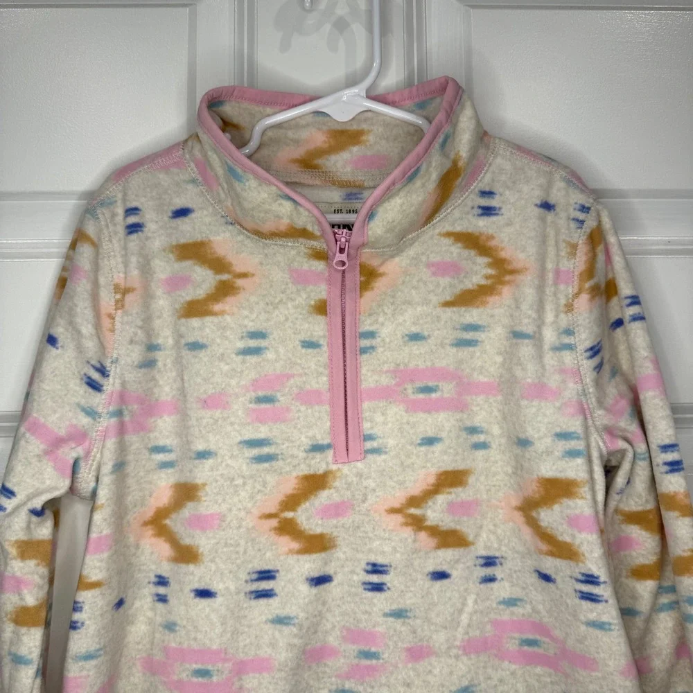 OshKosh Bgosh Girls Fleece Quarter Zip Pullover Tribal Print Size‎ 10